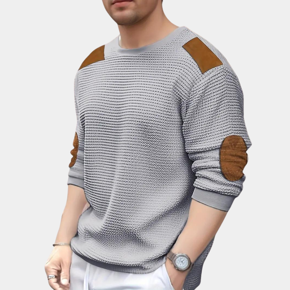 Herrenhemd, langärmlig, klassisch, gestrickt, gemischter Stoff-4