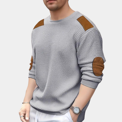 Herrenhemd, langärmlig, klassisch, gestrickt, gemischter Stoff-4