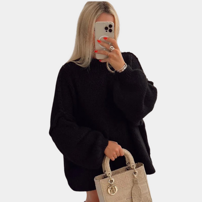 Damen-Pullover, Oversized weiches gestricktes Acryl-4