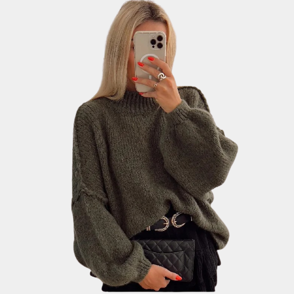 Damen-Pullover, Oversized weiches gestricktes Acryl-1