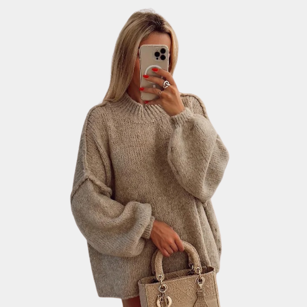 Damen-Pullover, Oversized weiches gestricktes Acryl-2
