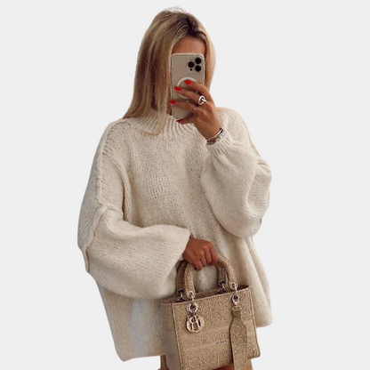 Damen-Pullover, Oversized weiches gestricktes Acryl-3