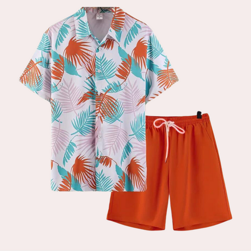 Herren-Sommeroutfit, zweiteilig, weicher Stoff-1