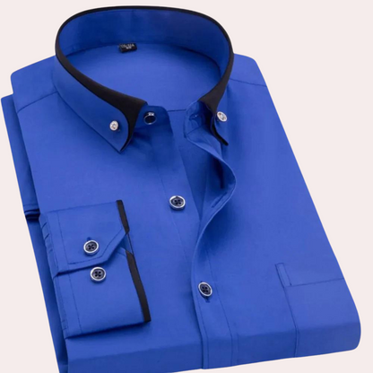 Tailliertes Herrenhemd aus hochwertigem Stoff – eleganter Stil mit klassischem Kragen und Knopfdetails 7