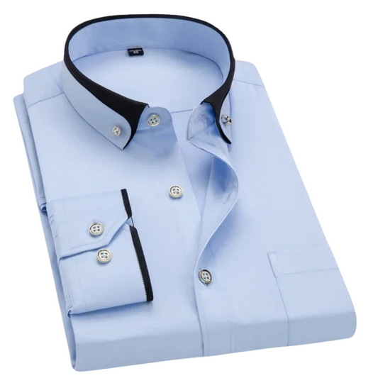 Tailliertes Herrenhemd aus hochwertigem Stoff – eleganter Stil mit klassischem Kragen und Knopfdetails 8