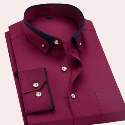 Tailliertes Herrenhemd aus hochwertigem Stoff – eleganter Stil mit klassischem Kragen und Knopfdetails 9