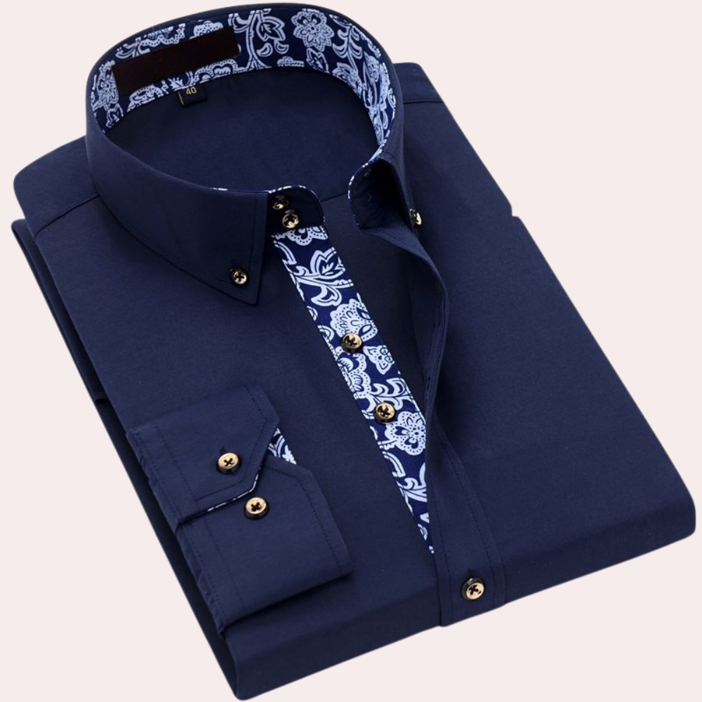 Herrenhemd, langärmlig, moderne Baumwolle, Polyester-3