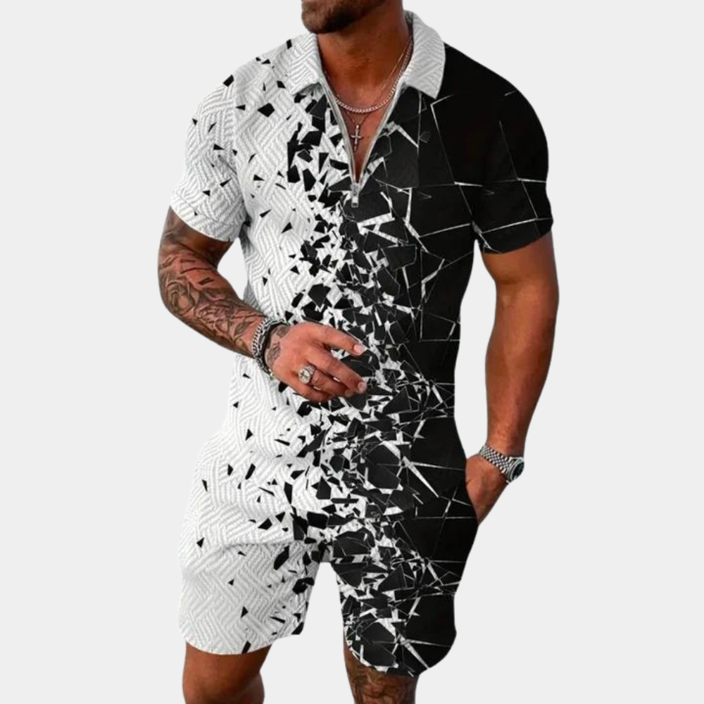 Herrenshorts, zweiteilig, hochwertige Baumwolle, Polyester-2