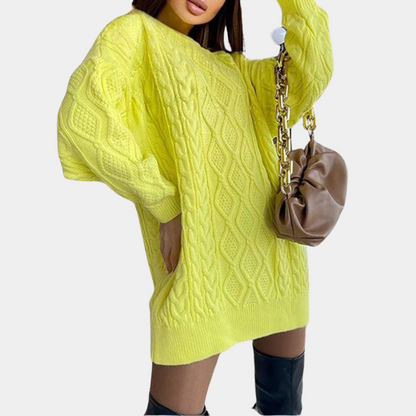 Damen-Langarmpullover, hoher runder Kragen, Polyester, leichte Passform-5