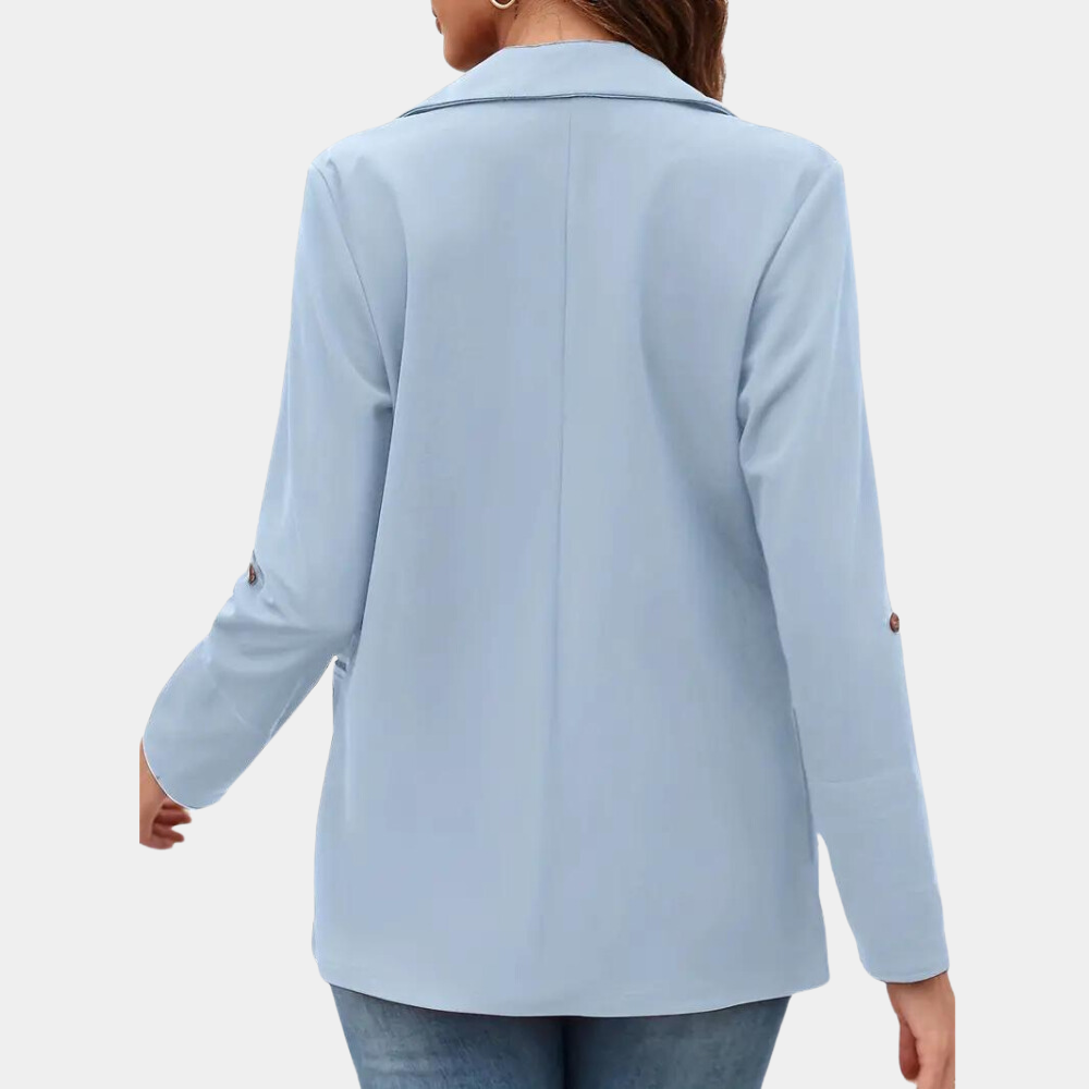 Damen Blazer Revers-Stil Hochwertiger Stoff-2