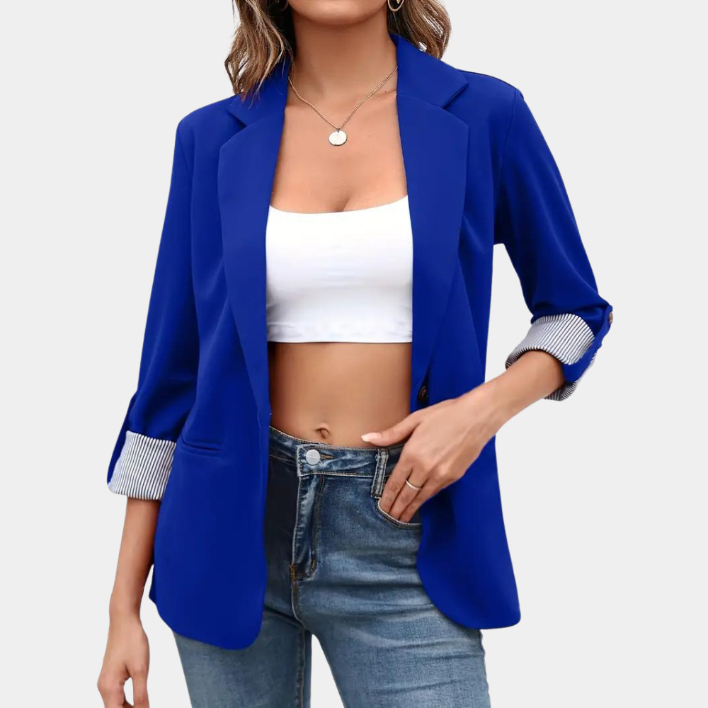Variant image for Damen Blazer Revers-Stil Hochwertiger Stoff-21