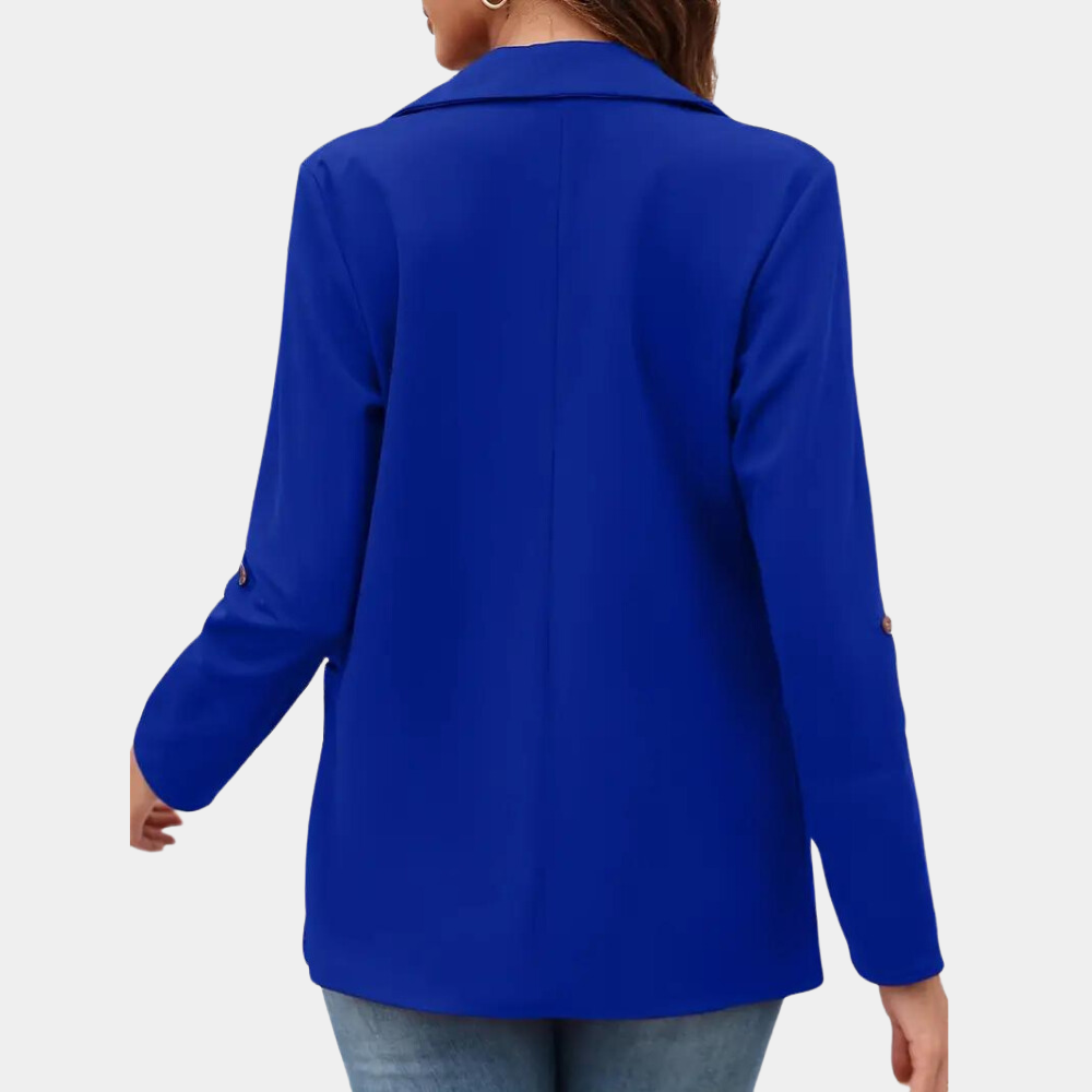 Damen Blazer Revers-Stil Hochwertiger Stoff-4