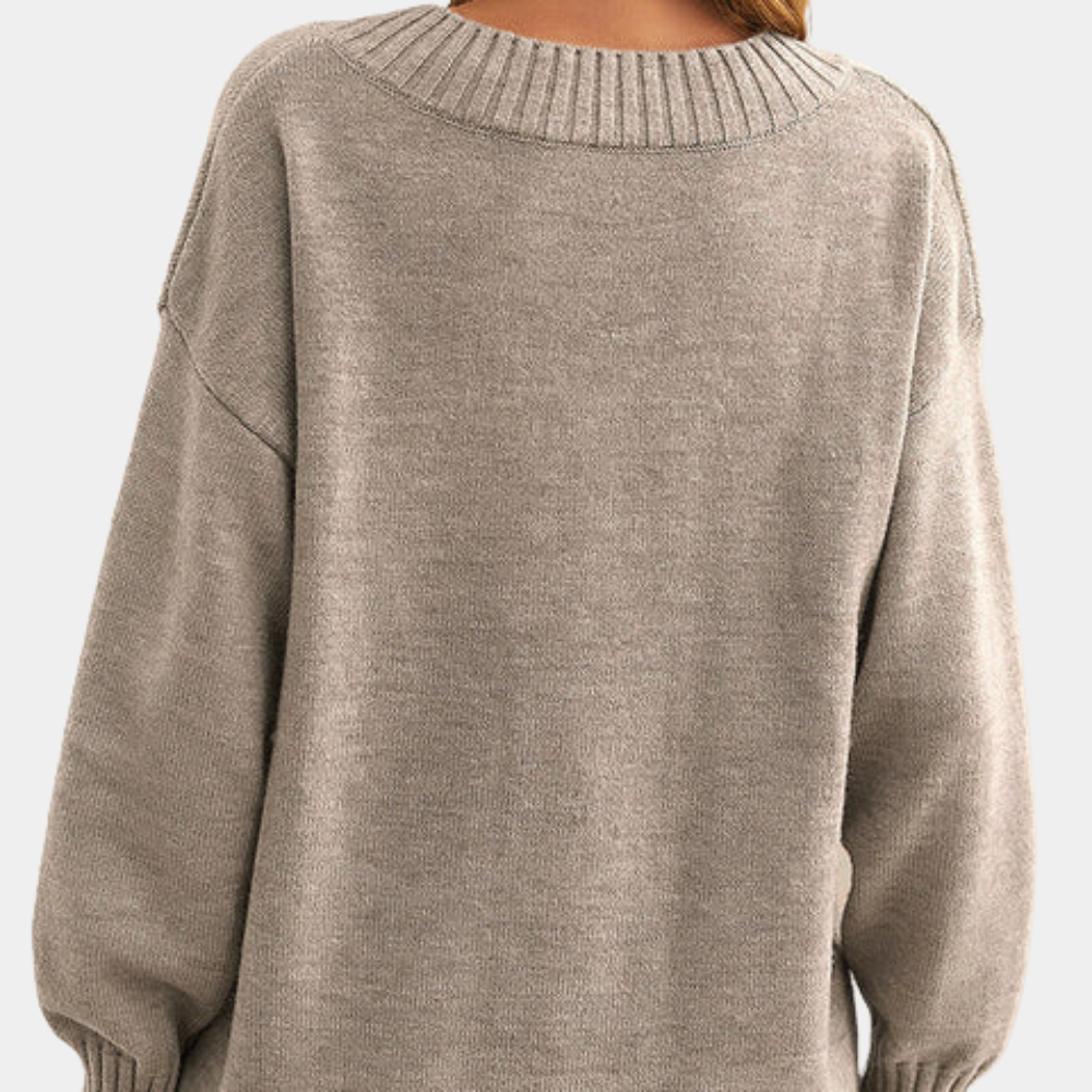 Damen V-Ausschnitt Pullover Weiche Qualität-2