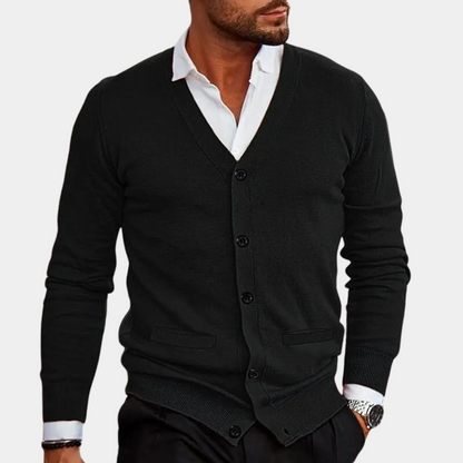 Damen-Strickjacke, V-Ausschnitt, weich, gestrickt, mit Knöpfen-3