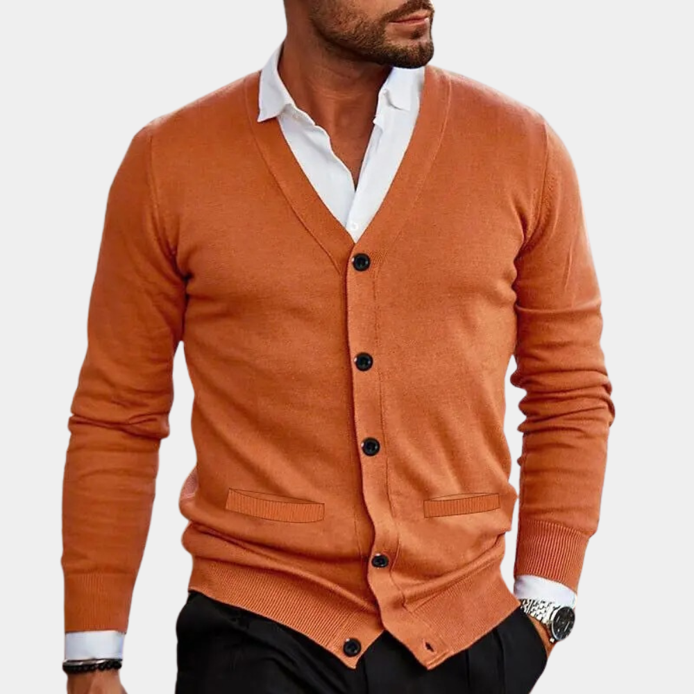 Damen-Strickjacke, V-Ausschnitt, weich, gestrickt, mit Knöpfen-4