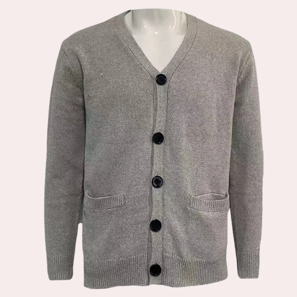 Damen-Strickjacke, V-Ausschnitt, weich, gestrickt, mit Knöpfen-2