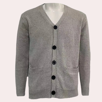 Damen-Strickjacke, V-Ausschnitt, weich, gestrickt, mit Knöpfen-2