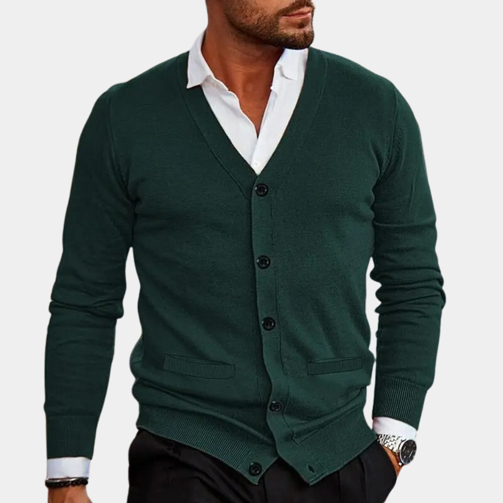 Damen-Strickjacke, V-Ausschnitt, weich, gestrickt, mit Knöpfen-6