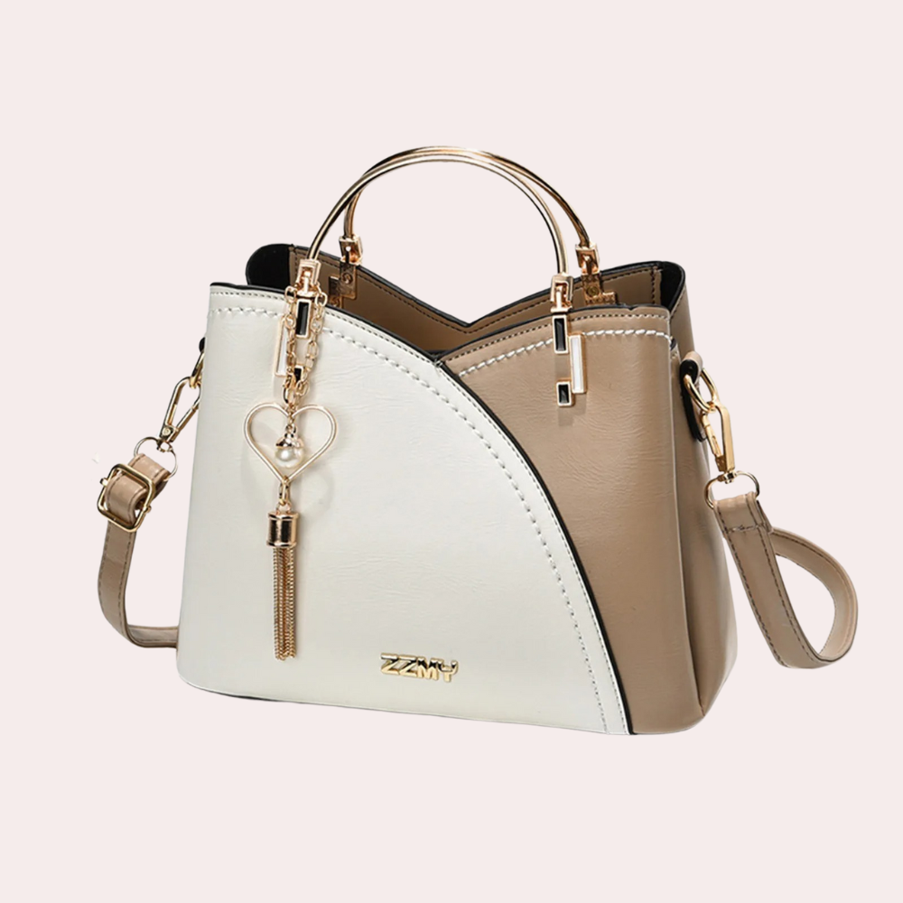 Damen-Handtasche Zweifarbig Synthetisches Leder Modernes Design-1