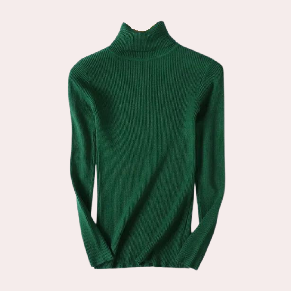 Damen-Rollkragenpullover, wärmendes Material, lässige Passform-3