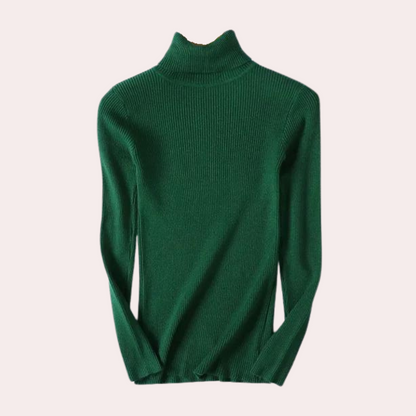 Damen-Rollkragenpullover, wärmendes Material, lässige Passform-3
