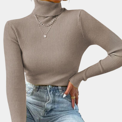 Damen-Rollkragenpullover, wärmendes Material, lässige Passform-4