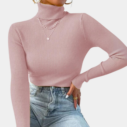 Damen-Rollkragenpullover, wärmendes Material, lässige Passform-1