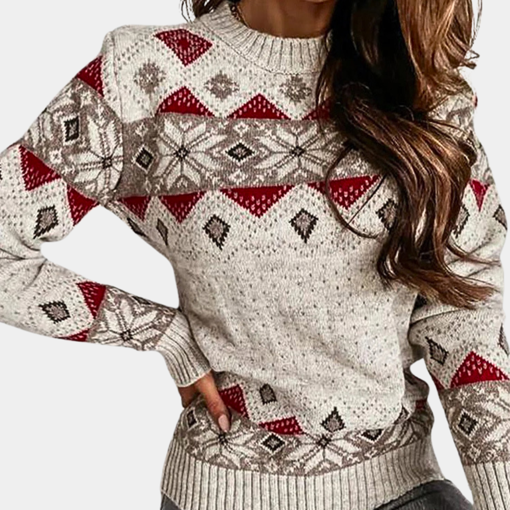 Damen-Strickpullover, modern, geometrisch, weiche Faser 1