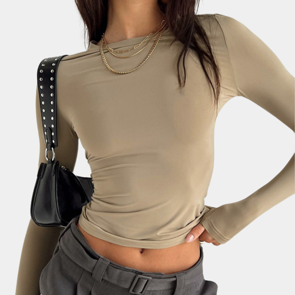 Damen-Online-elastische-Kleidung, geschmeidiges Design, elastische Mischung-4