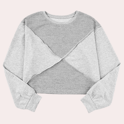 Patchwork-Top für Damen aus 100 % Baumwolle – trendiges Design mit Muster und normaler Passform, perfekt für Alltag und Fest 2