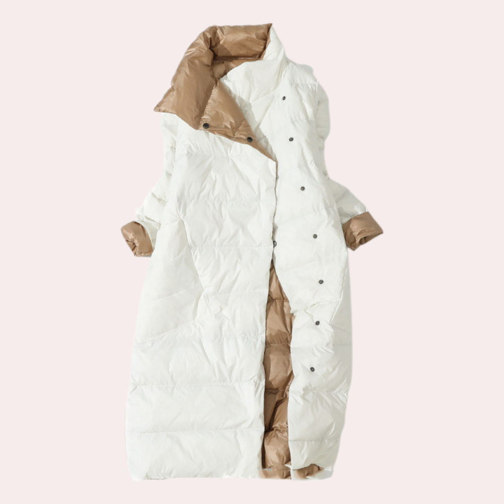 Lange Damen-Winterjacke, wasserabweisend mit verstellbarer Kapuze und Taschen – stilvolle und warme Polyesterjacke für kalte Tage 6