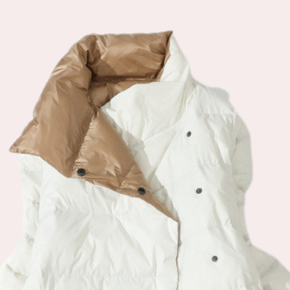 Lange Damen-Winterjacke, wasserabweisend mit verstellbarer Kapuze und Taschen – stilvolle und warme Polyesterjacke für kalte Tage 2