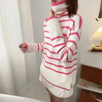 Variant image for Damen-Rollkragenpullover, gestreift, weiche Stoffe-16