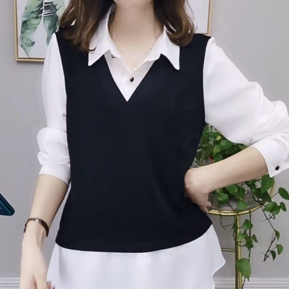 Variant image for Weiße Bluse Damen Modern Polyester Elegant-11