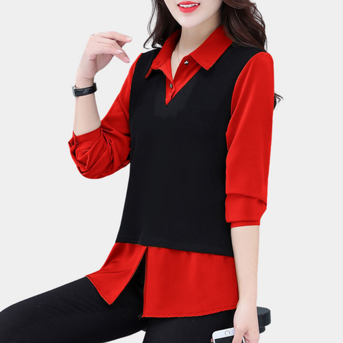 Weiße Bluse Damen Modern Polyester Elegant-1