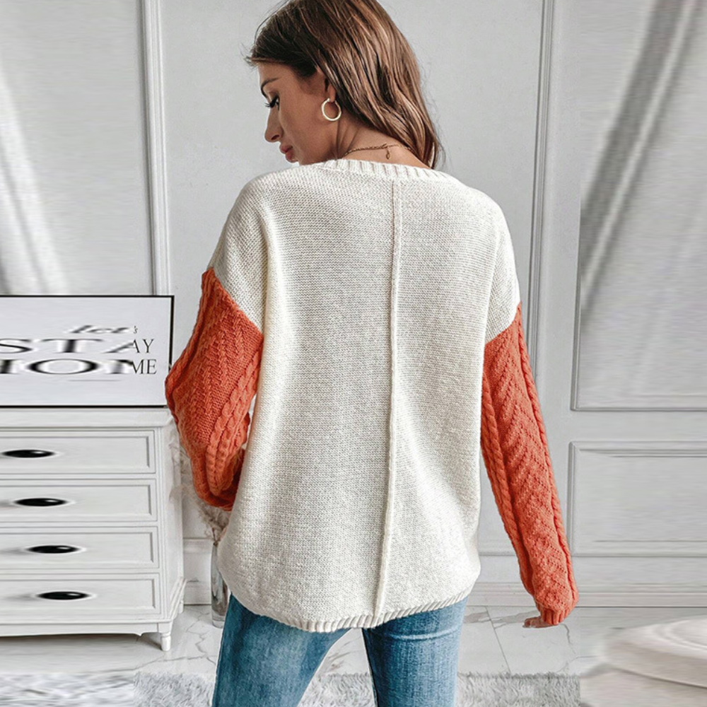 Damen-Strickpullover, überschnittene Schultern, Design, weicher elastischer Stoff-5