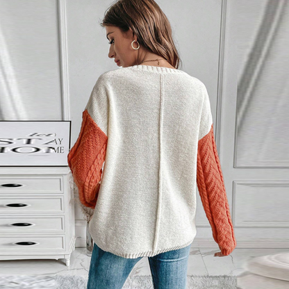 Damen-Strickpullover, überschnittene Schultern, Design, weicher elastischer Stoff-5