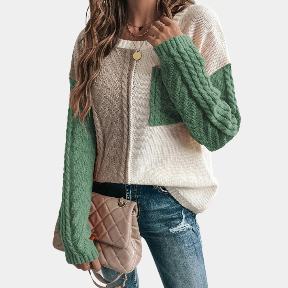 Damen-Strickpullover, überschnittene Schultern, Design, weicher elastischer Stoff-1