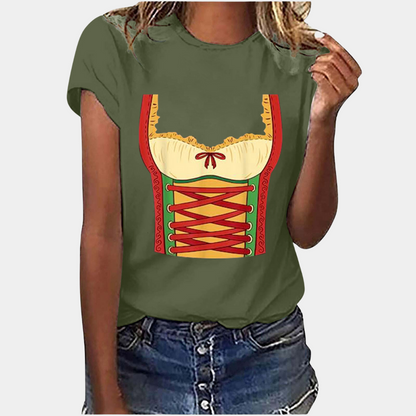 Damen-T-Shirt, lässig, Baumwolle für Oktoberfest-1