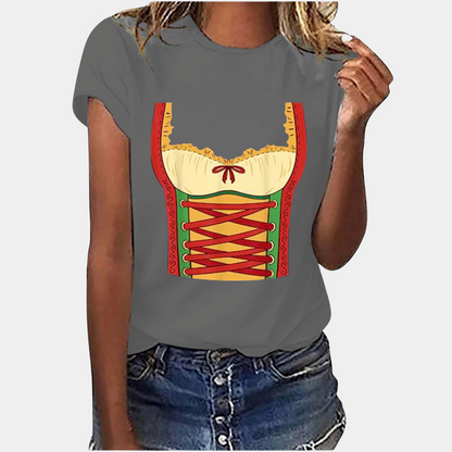 Damen-T-Shirt, lässig, Baumwolle für Oktoberfest-2