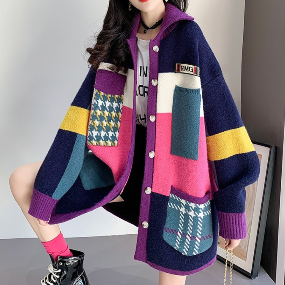 Variantenbild für langen Damen-Cardigan aus weichem Strickmaterial im Casual-Stil-2