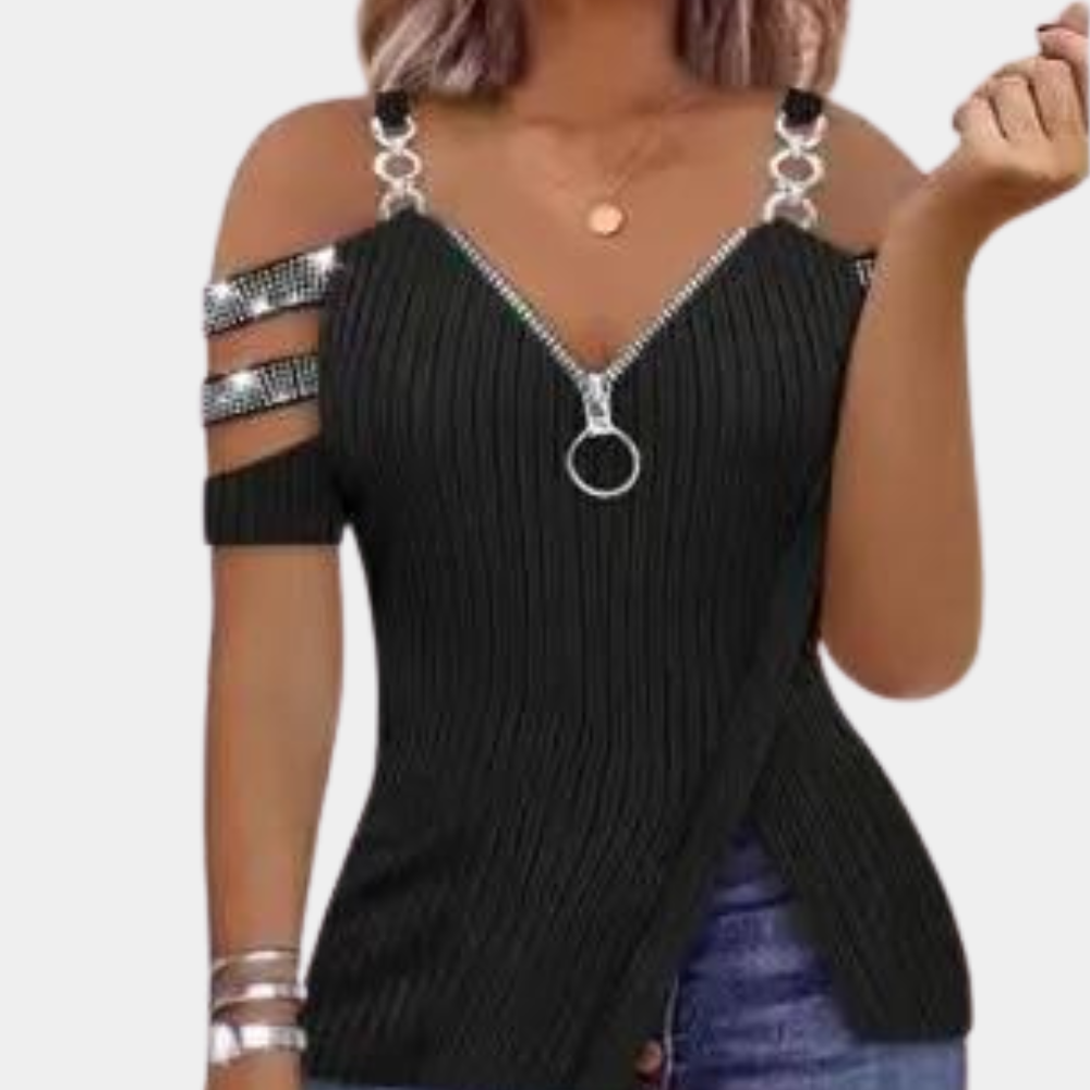 Damen-Top, modern, Polyester, elegantes Design-1