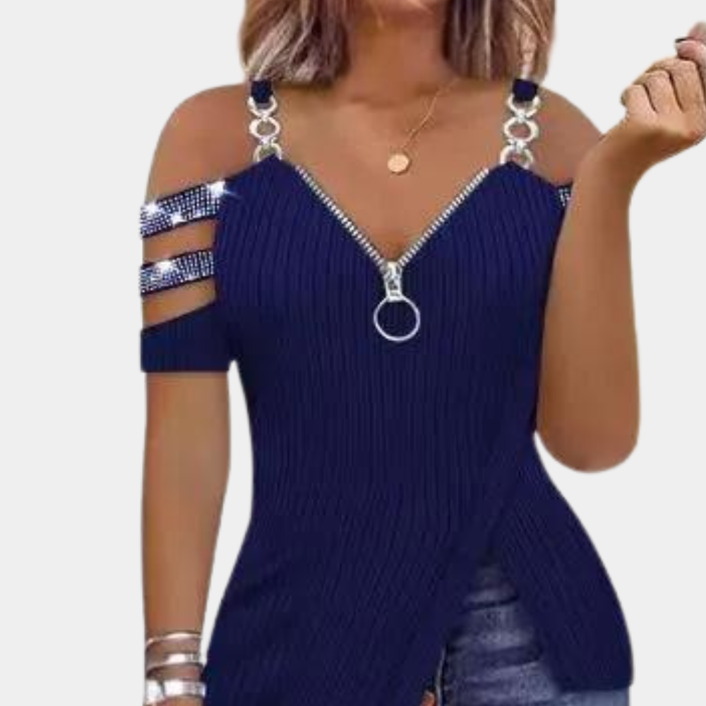 Damen-Top, modern, Polyester, elegantes Design-2