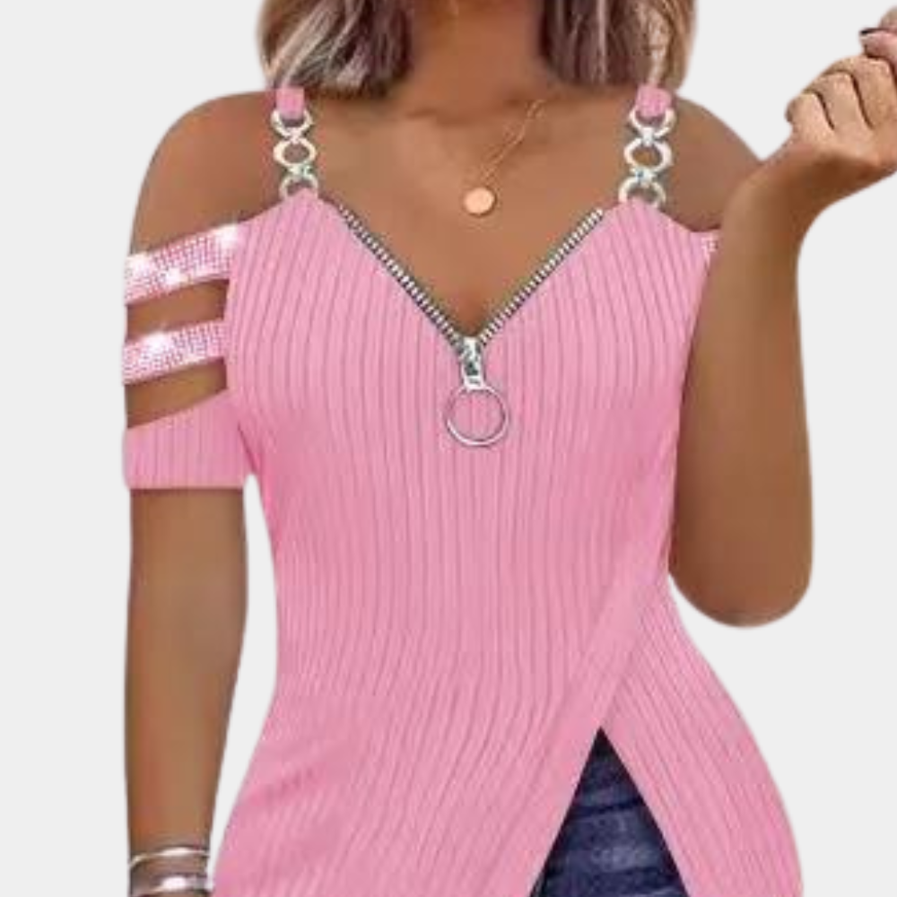 Damen-Top, modern, Polyester, elegantes Design-3