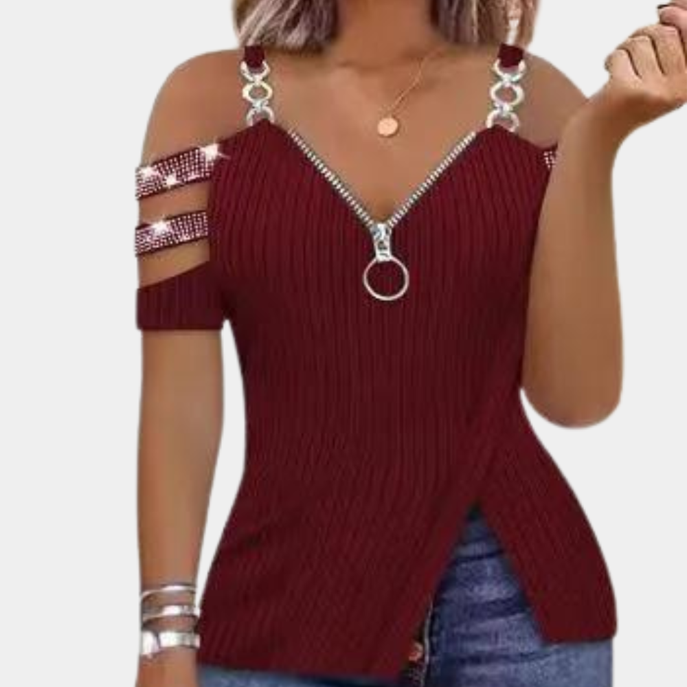Damen-Top, modern, Polyester, elegantes Design-4