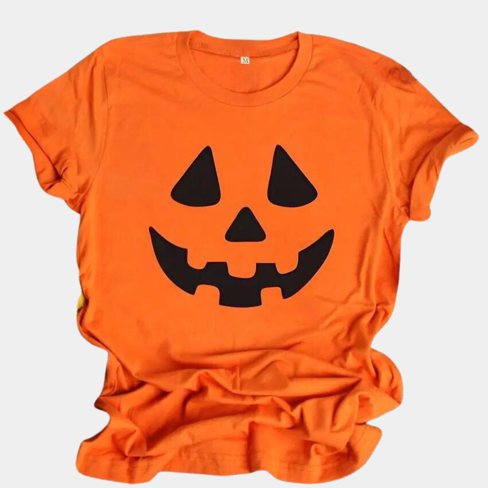 Damen-T-Shirt Halloween-Stil, lässig, 100% Baumwolle-1