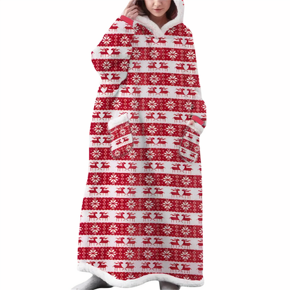 Weihnachtsdecke, mit Kapuze, weiche Mikrofaser, Fleece, universelle Passform 7