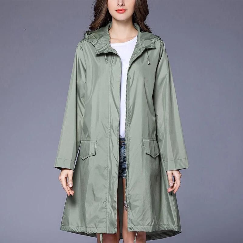 Damen-Regenjacke, wasserdicht, elegantes Design für Outdoor-Aktivitäten-2