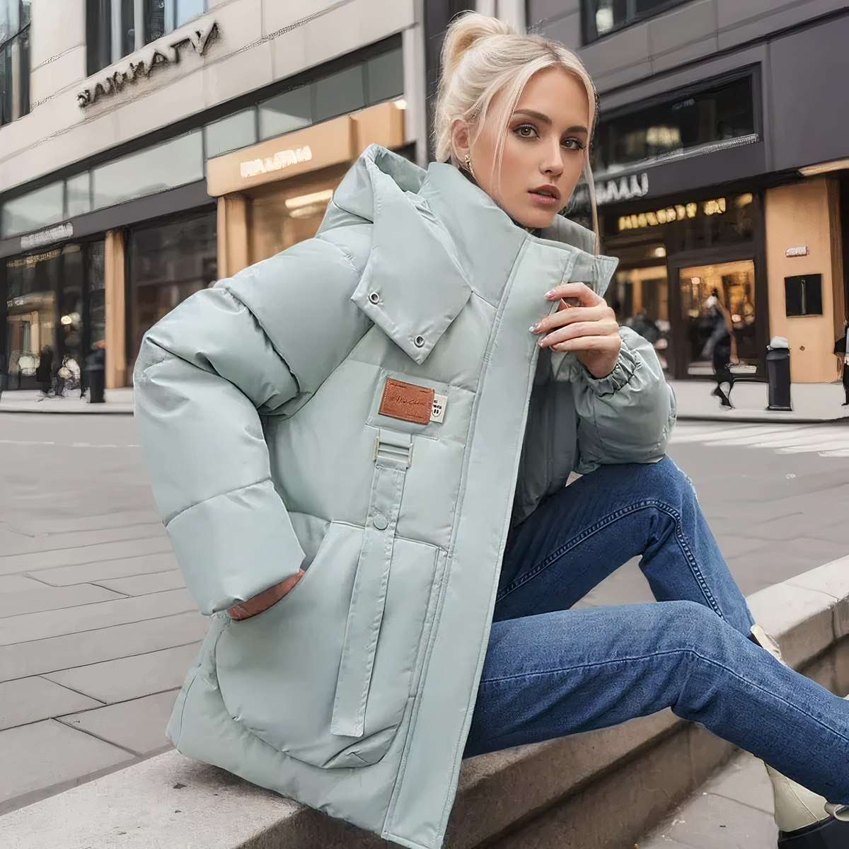 Variant image for Damen Winterjacke Isolierender Parka Baumwolle-11
