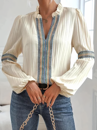 Damenbluse mit Spitzendetails in hoher Qualität, elegantem Design, bequemer Passform, 100 % Polyester-1